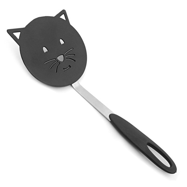 Pan espátula antiadherente lindo portátil freír espátula pala herramienta de cocina para el hogar (1 pieza, negro) Kuyhfg Bienvenido a Kuyhfg