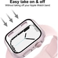 thumbnail image 5 of moogdieeo 2 Pack Case Built in Tempered Glass Screen Protector Compatible with Apple Watch Series 9/Series 8/Seriee 7 45mm, Hard PC Case Overall Protective Cover- 1 Pink + 1 Transparent, 5 of 12