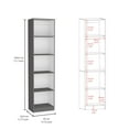thumbnail image 5 of Miekor Furniture June 3 Piece Home Bookcase Set, 60" Wide With 13 Shelves And 2-Door Cabinet, Living Room Set Matt Gray / White 00289, 5 of 6