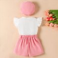 thumbnail image 5 of TOWED22 Toddler Baby Girl Clothes Knit Floral Fly Sleeve Tops Shorts Cute Summer Spring Outfits Infant Clothing Set(Blazer,18-24 M), 5 of 9