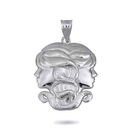 .925 Sterling Silver Zodiac Gemini Symbol Pendant Necklace (PENDANT ONLY)