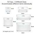 thumbnail image 2 of ANTJUMPER 16 PCS Clear Plastic Drawer Organizers Set, 5-Size Versatile Bathroom and Vanity Drawer Organizer Trays, Storage Bins for Makeup, Jewelries, Kitchen Utensils and Office, 2 of 6