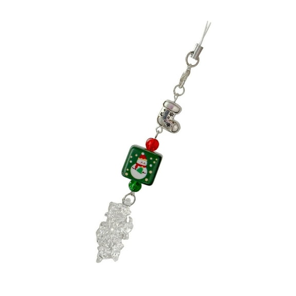 Christmas Beaded Phone Charm Christmas Series Resin Alloy Phone Lanyard