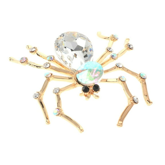 Large Crystal Spider Brooch