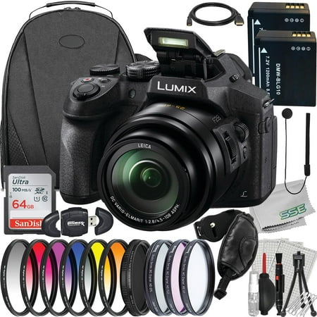 Panasonic Lumix DMC-FZ300 Digital Camera with Deluxe Accessory Bundle: SanDisk 64GB Ultra SDHC, 2x Spare Batteries, Variable Neutral Density Filter & Much More (33pc Bundle)