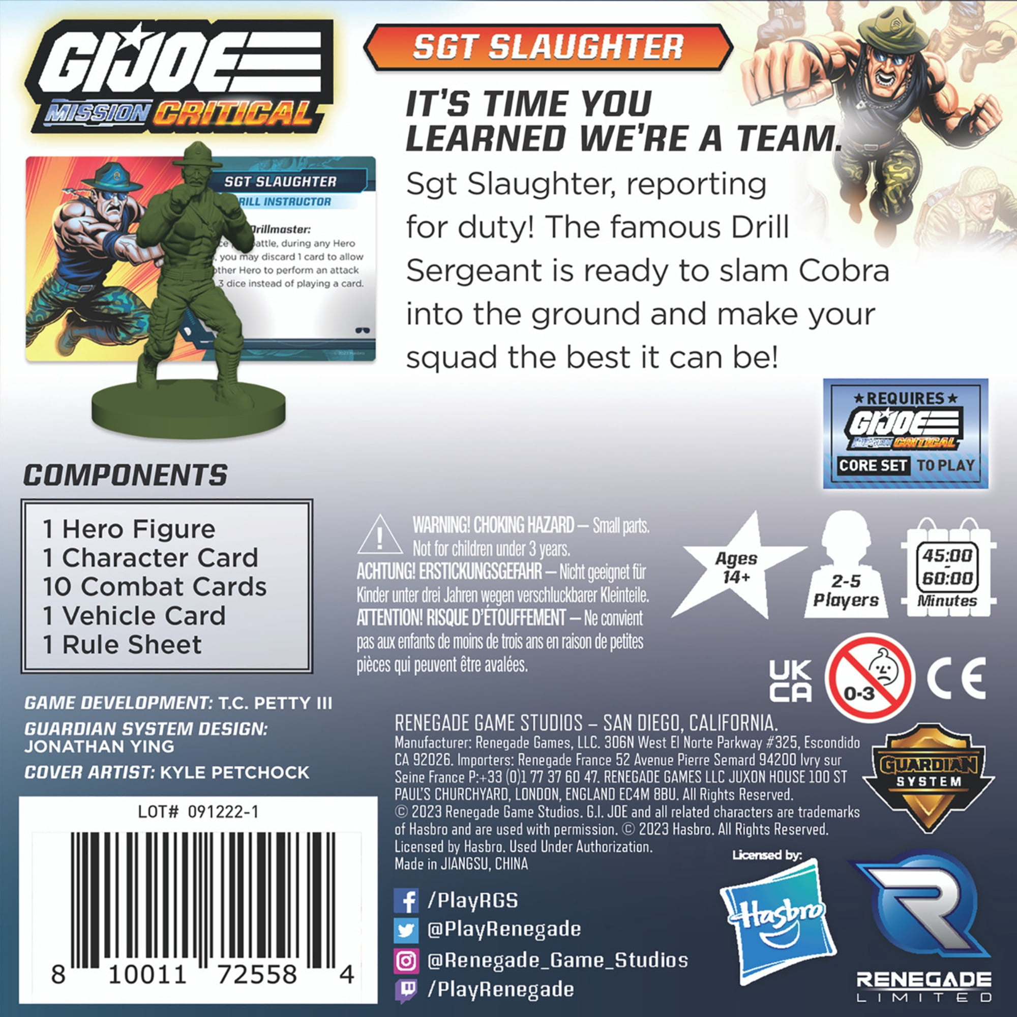 G.I. JOE Mission Critical: Sgt Slaughter Figure Pack - RPG