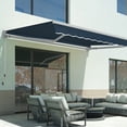 thumbnail image 2 of 10' x 8' Motorized Retractable Awning Sunshade Canopy with Remote Control for Patio Deck Yard (Dark Blue), 2 of 8