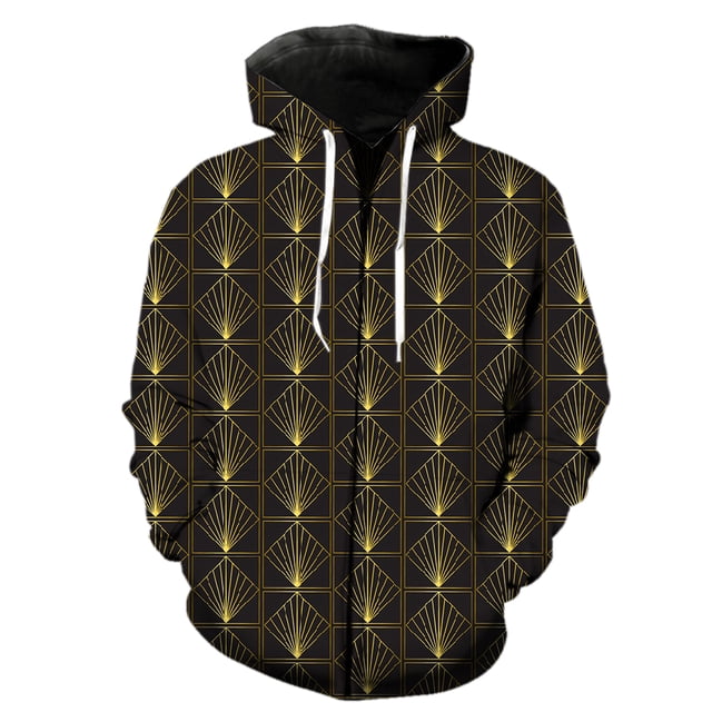 Sudadera con capucha y cremallera para hombre con estampado geométrico abstracto, ropa de calle con estampado 3D, gran oferta 2024, estilo Harajuku, hip hop, informal, divertida y de gran tamaño