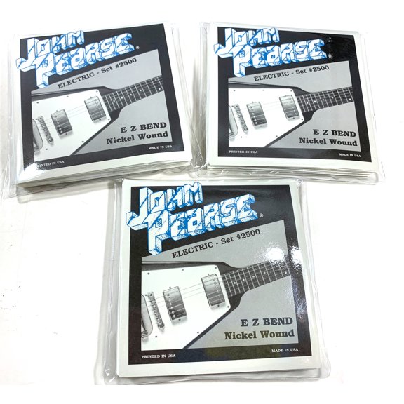 John Pearse Guitar Strings 3-Pack Electric EZ Bend Nickel Wound