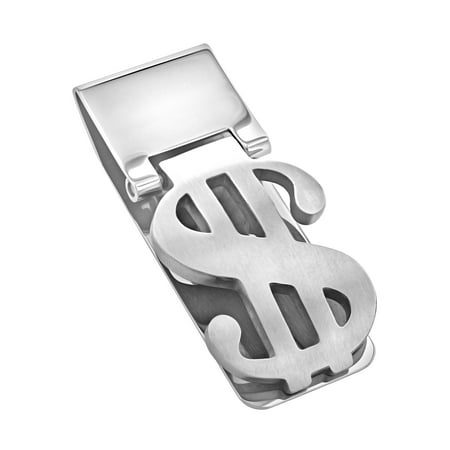 Half Dollar Money Clip - Men's Stainless Steel Dollar Sign Money Clip
