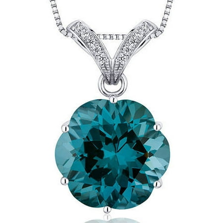 Oravo 14.50 Carat T.G.W. Octagon-Cut Green Spinel Rhodium over Sterling Silver Pendant, 18