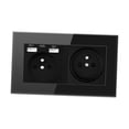 thumbnail image 1 of French 2.1A USB Wall Outlet Charger 16A Duplex Receptacles Multi Plug Black Zulema Toma de pared, 1 of 8