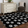 thumbnail image 4 of Hallway Runner Rugs 2.7x5 Ft, Pet Paw Printed Non Slip Area Rugs for Kitchen Bedroom Entryway, Modern Dog Footprints Black Grey Washable Carpet Runner Rug Floor Mats for Bedroom Home Decor, 4 of 9