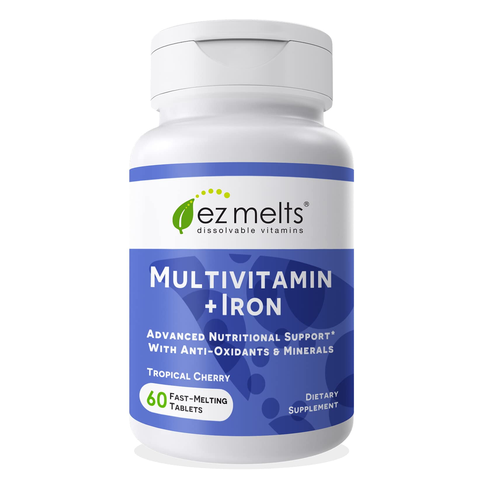 EZ Melts Multivitamin for Women & Men with Iron Dissolving Vegan
