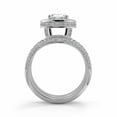 thumbnail image 4 of Cushion Cut Halo Bridal Set Women's Engagement Ring, Hidden Halo wave Stackable Wedding Ring, 2.2 Ct Simulated Diamond, 14K White Gold Plated, Pave Set Anniversary Gift For Her Special Ocassion, 4 of 5