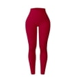 thumbnail image 6 of felwors Women Ribbed Seamless Leggings High Waisted Workout Gym Yoga Pants (Wine, L), 6 of 6