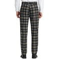 thumbnail image 3 of Lars Amadeus Men's Checked Suit Pants Flat Front Elastic Waist Plaid Pants, 3 of 6