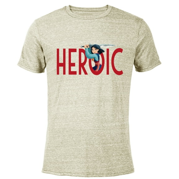 Disney Princess Mulan Heroic - Short Sleeve Blended T-Shirt for Adults - Customized-Yellow