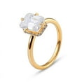 thumbnail image 3 of solitaire jewels 2.25CT Emerald Moissanite Hidden Halo Engagement Ring For Women, 14K Yellow Gold, 3 of 7