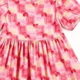 thumbnail image 4 of ITSAME Girls Summer Dress Puff Short Sleeve Cotton Heart Print Kids Loose Casual A-Line Dress Red Size 9-10, 4 of 7
