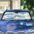 thumbnail image 5 of Foldable Car Windshield Sunshade UV Sun Visor Protector Blocks UV Rays Keeps Vehicle Cool 57x31.5 Inch Deep Green Sea Turtles, 5 of 8