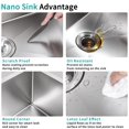 thumbnail image 3 of Undermount Single Bowl Stainless Steel Kitchen Sink Medium Basin With Strainer 13inch(13"L x 15"W x 8"D), 3 of 5