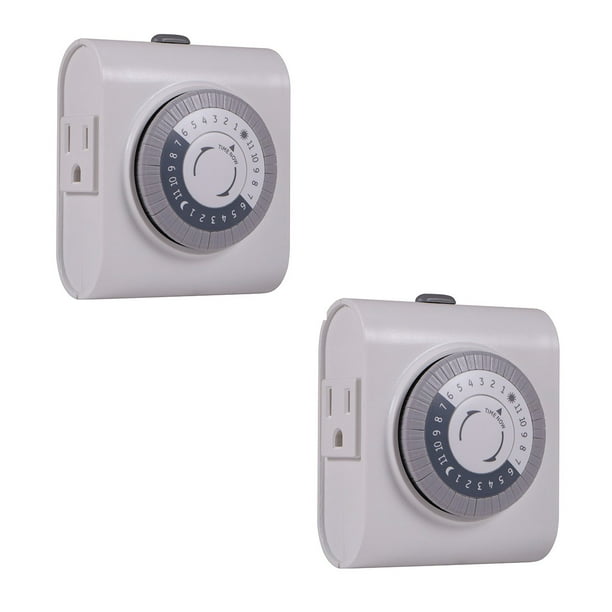 GE 24Hour Heavy Duty Indoor Plugin Mechanical Timer 2 Pack, 30 Minute