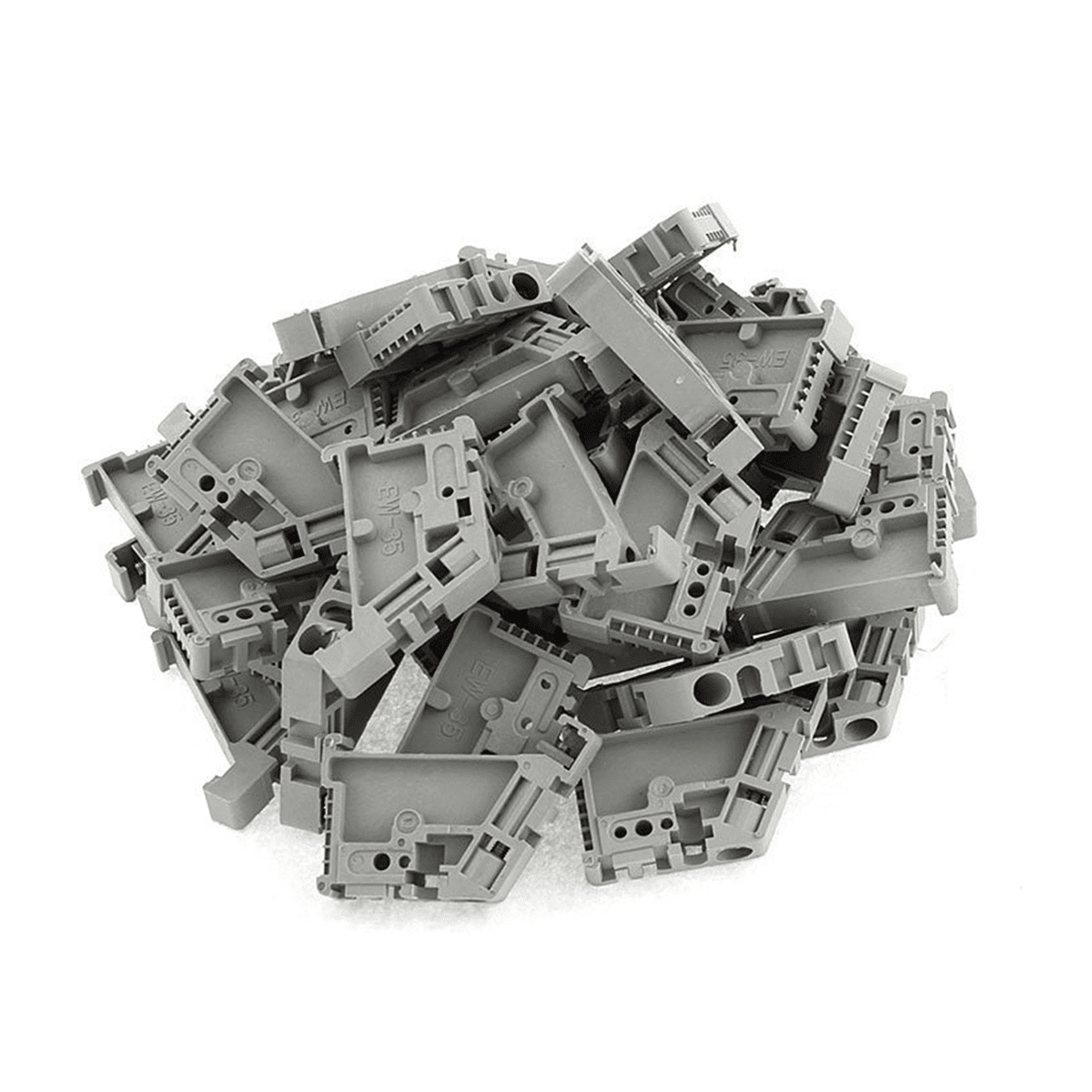 250Pcs 35mm DIN Rail Terminal Block End Stopper Mounting Clips,250(+/-2%) x Terminal Block End Stopper,gray