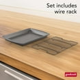 thumbnail image 2 of GoodCook 15” x 10.5” Nonstick Carbon Steel Baking Pan & Raised Wire Rack, 2 of 8