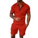 thumbnail image 2 of WILLBEST Conjunto de Pantalones Cortos Casuales de Manga Corta para Hombre, Cómodo Traje de Verano para Uso Diario, Tejido Suave y Transpirable, Traje Elegante para Caminar y Ir de Compras., 2 of 5