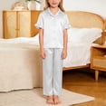 thumbnail image 5 of Avtoify Girls Solid Color Loose Short Sleeve Top Shorts Summer Kids Pants Homewear Outfits, 5 of 10