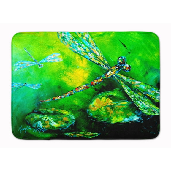 Carolines Treasures MW1114RUG Dragonfly Summer Flies Machine Washable Memory Foam Mat 19 X 27" multicolor