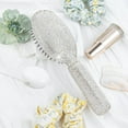 thumbnail image 6 of OPALESQUE Rhinestone Hair Brush,Sparkle Compact Comb, Bling Detangle Massage brushes with Air Cushion, for Women Wet Dry hair,for family friends gift （Silver）, 6 of 7