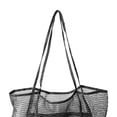 thumbnail image 2 of Mesh Beach Tote Portable Simple Tote for Fishing Vacation Swimming Black, 2 of 7