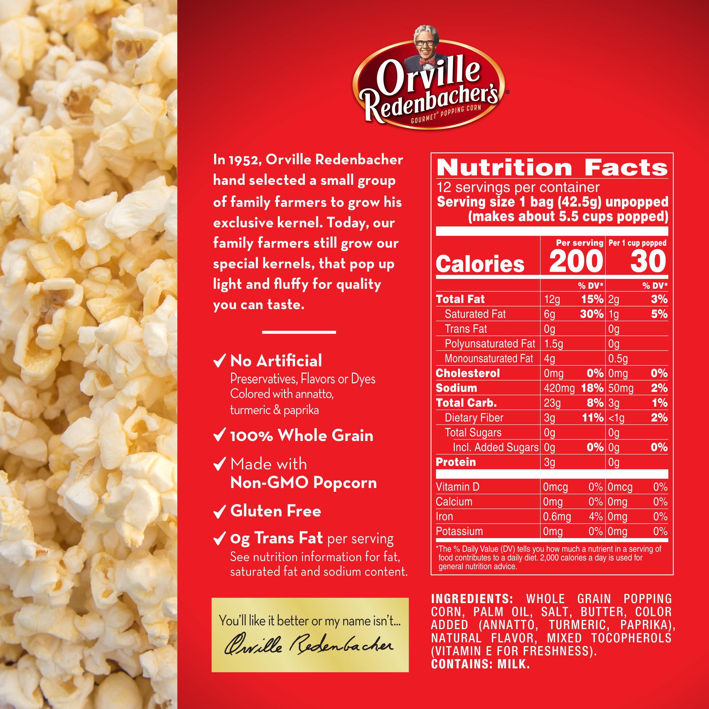 nutrition facts orville redenbacher