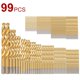 thumbnail image 5 of Kenally 99pcs Broca helicoidal de titanio de acero de alta velocidad Abridor de agujeros para carpintería Broca de acero Juego de brocas doradas para Herramientas y ferretería Kenally TO004881-00, 5 of 6