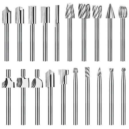 

20pcs Wood Router Bits Drill Bits Rotary Grinder Grinding HSS Router Carbide Engraving Bits & Tungsten Carbide Cutting Burr Set Fit for Dremel Rotary Tools Craftsman Chicago