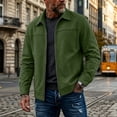 thumbnail image 2 of SEROYE Mens Faux Suede Jacket Zip Up Lapel Collared Solid Long Sleeve Casual Business Outerwear for Spring Fall (M, Army Green), 2 of 7
