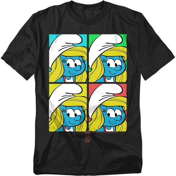 Smurfs T-Shirt Tiles Unisex Graphic Tee For Men & Women Black 