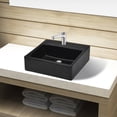 thumbnail image 1 of vidaXL Ceramic Bathroom Sink Basin with Faucet Hole Black Square, 1 of 4