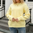 thumbnail image 5 of Busydd Womens Sweaters Fashion Solid Color Crew Neck Pullover Sweaters for Women Casual Comfy Knit Sweater for Women, 5 of 9