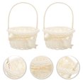thumbnail image 3 of 2pcs Flower Basket Gift Storage Basket Simulated Rattan Basket Woven Storage Basket, 3 of 6