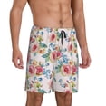 thumbnail image 2 of Wukai Rose Flowers Men’s Short Pajama Pants With Pockets Soft Sleep Pj Shorts for Men-X-Large, 2 of 6