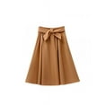 thumbnail image 5 of Topumt Women Elegant Elastic High Waist Pleated Fashion Bow Mid-calf Skirt, 5 of 6