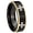 Black And Gold Step Edge, variant on 4 Maltese Cross Concave Black Tungsten Men Ring 10MM