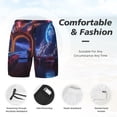 thumbnail image 3 of Naloa Futuristic Bar Space View Print Men Swim Trunks with Compression Liner ,Board Shorts,Men's Swim Shorts with Drawstring and Elastic Waistband-3X-Large, 3 of 6