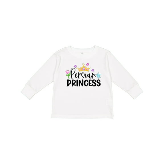 Inktastic Persian Princess with Crown and Flowers Girls Long Sleeve Toddler T-Shirt
