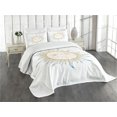 thumbnail image 3 of Ambesonne Sun Quilted Bedspread Set 3 Pcs, Ornate Aztec Star Motif, Queen Size, Apricot Blue White, 3 of 5