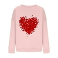 thumbnail image 4 of Sentmoon Sweat-Shirt Décontracté Sans Capuche à Imprimé Cœur pour Femmes, Grande Taille Manches Longues Col Rond Pulls d'Automne Offres du Jour Liquidation, 4 of 5