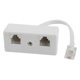 thumbnail image 1 of 6P4C RJ11 Male to Dual Female Telephone Line Splitter Connector Adapter, 1 of 3